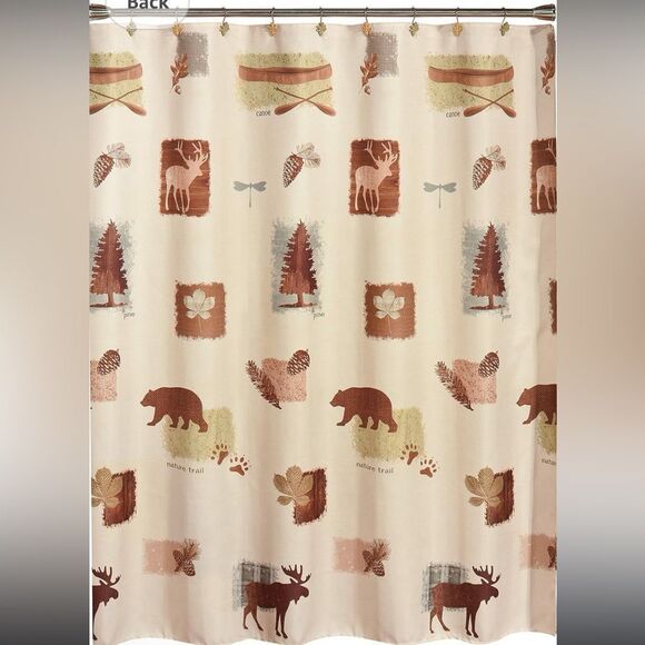 SKL Home Yellowstone Nature's Trail Shower Curtain Rustic Wildlife - Picture 2 of 5